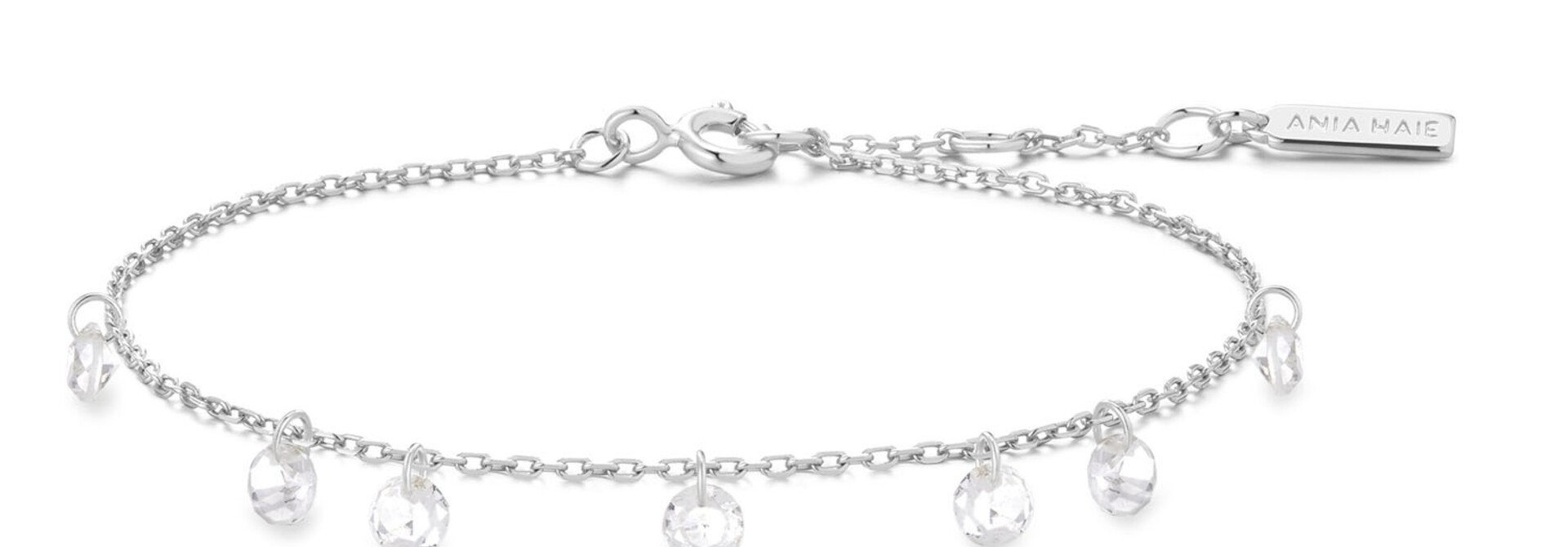 Silver Droplet Station Bracelet