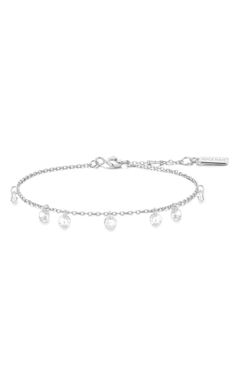 Silver Droplet Station Bracelet