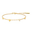 Goudvergulde hartvormige schakelarmband met zirkonia steentjes 18,5 cm