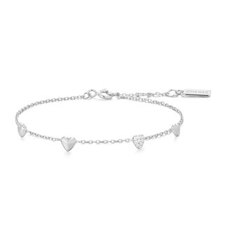 Hartvormige schakelarmband zilver 18,5 cm