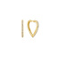 Goudvergulde hartvormige oorring met zirkonia steentjes 20 mm
