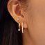 Goudvergulde hartvormige oorring met zirkonia steentjes 20 mm
