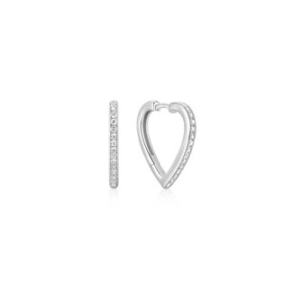 Hartvormige oorring zilver 20 mm