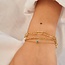 Goudvergulde anker schakelarmband met een turkoois steentje
