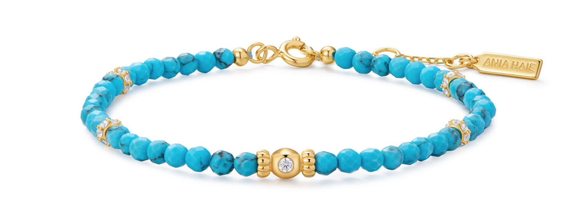 Gold Turquoise Beaded Bracelet