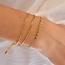 Goudvergulde anker schakelarmband met zirkonia steentjes