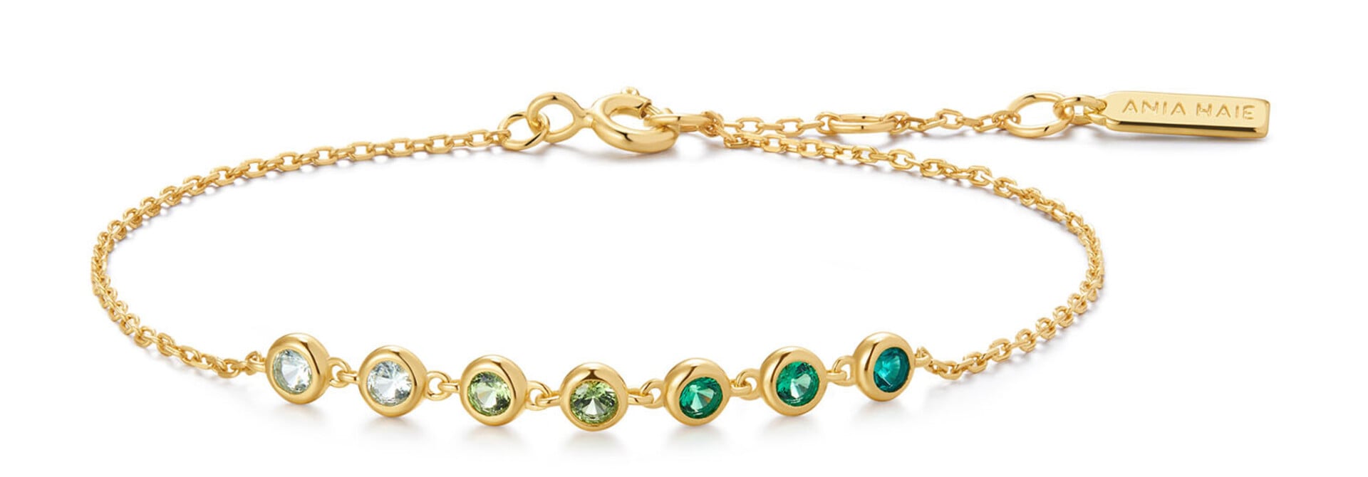 Gold Green Station Bracelet
