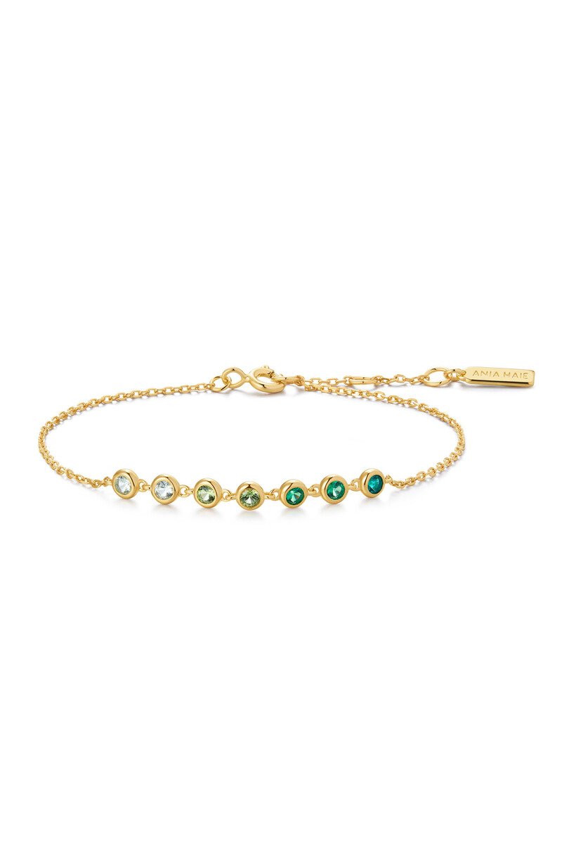 Gold Green Station Bracelet