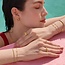Goudvergulde anker schakelarmband met zirkonia steentjes