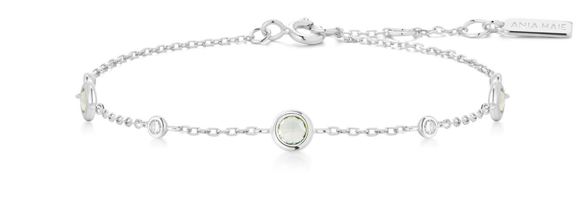 Silver Green Station Bracelet