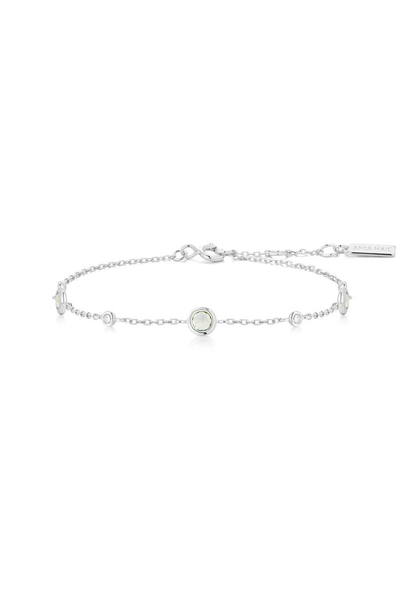 Silver Green Station Bracelet