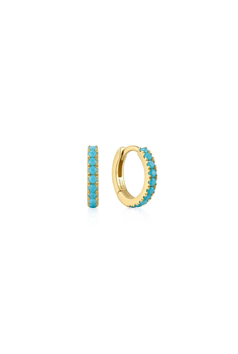 AquaBlue Row Huggie Hoop Oorbellen