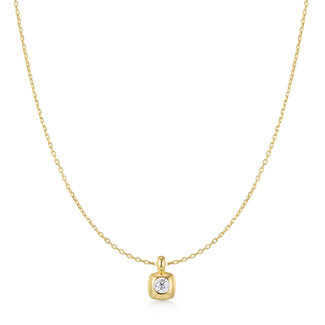 Vierkante schakelketting goudverguld 45 cm