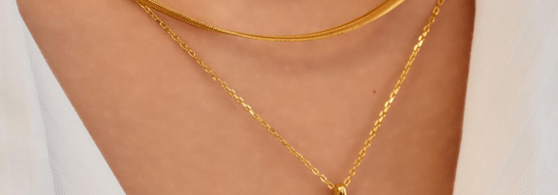 Gold Square MOP Necklace