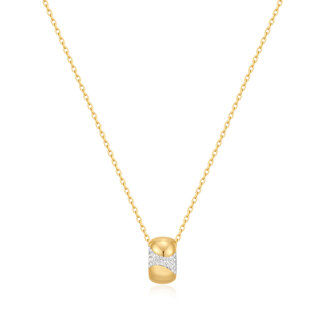 Rechthoekige schakelketting goudverguld 50 cm
