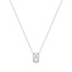 Zilveren rechthoekige schakelketting met zirkonia steentjes 50 cm