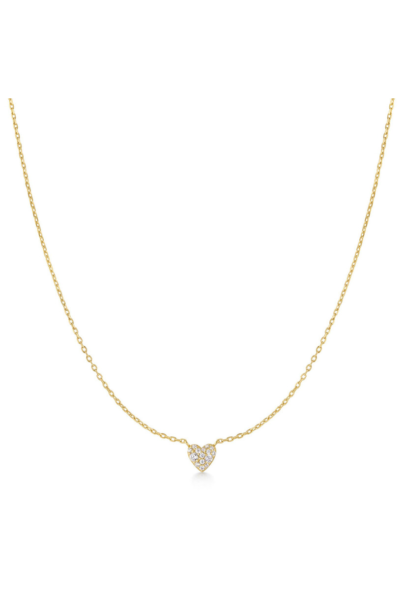 Hartvormige schakelketting goudverguld 48 cm