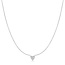 Zilveren hartvormige schakelketting met zirkonia steentjes 48 cm