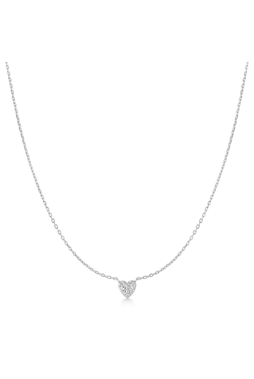 Hartvormige schakelketting zilver 48 cm