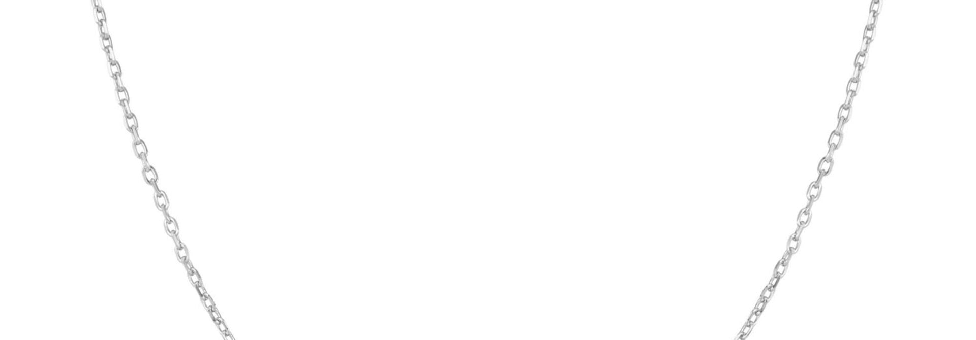 Silver Sparkling Clover Necklace