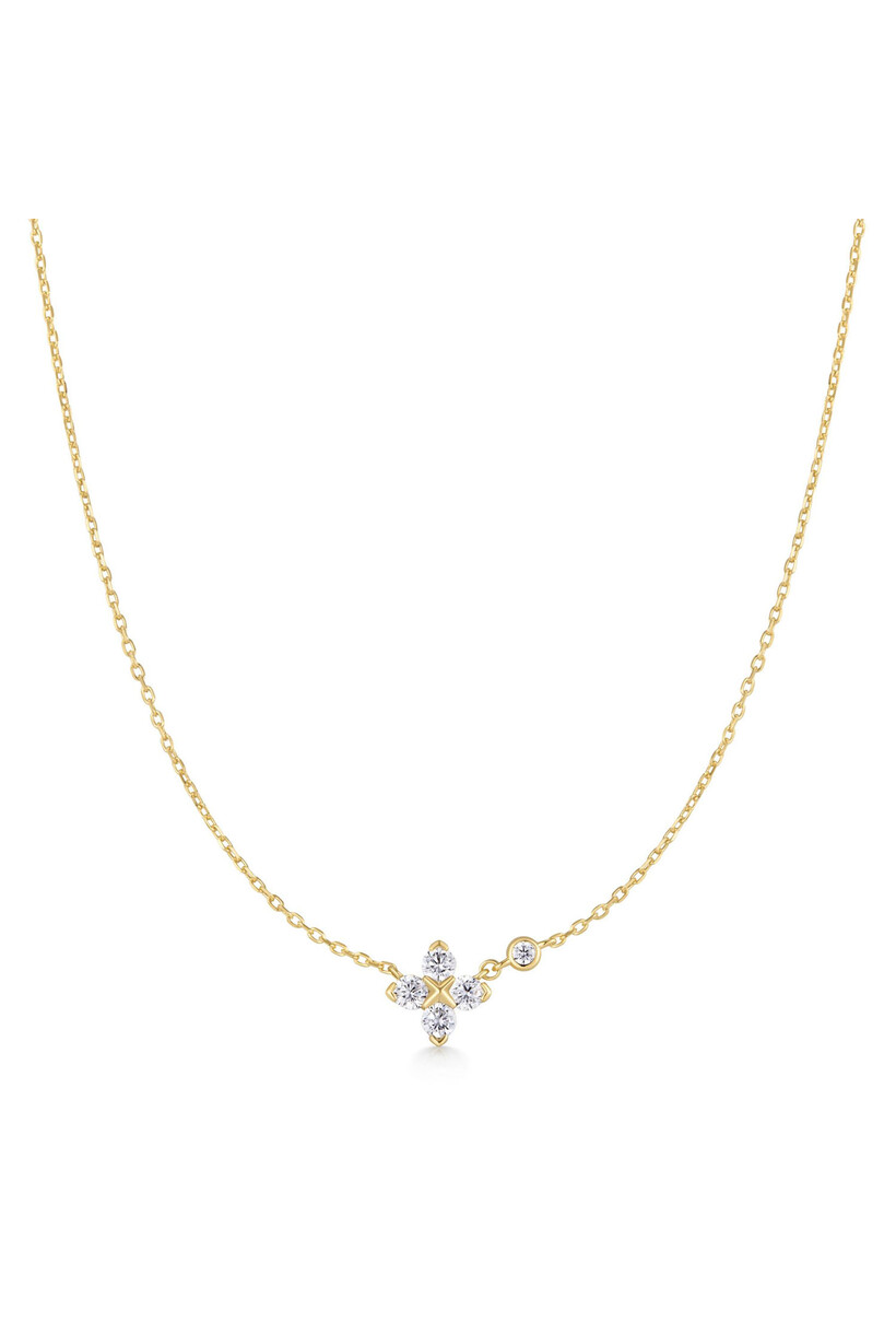 Gold Sparkling Clover Necklace