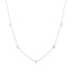 Zilveren hartvormige schakelketting met zirkonia steentjes 45 cm