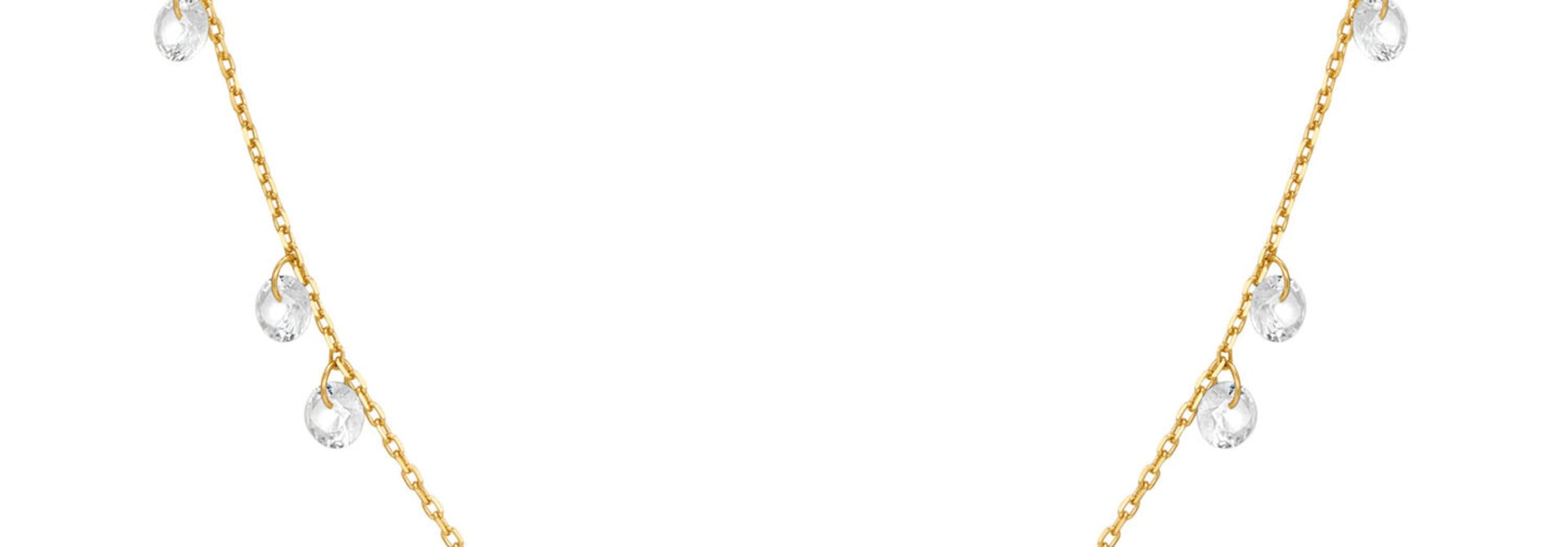 Gold Droplet Station Necklace