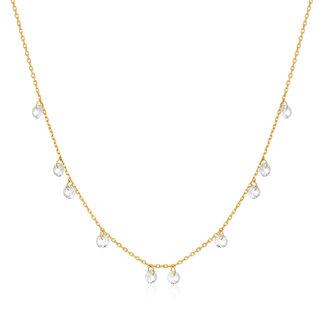 Bungelende schakelketting goudverguld 48 cm