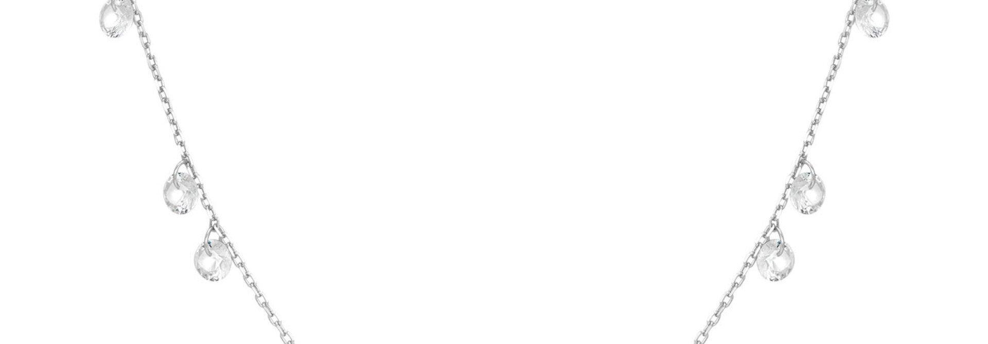 Silver Droplet Station Necklace