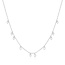 Zilveren bungelende schakelketting met zirkonia steentjes 48 cm