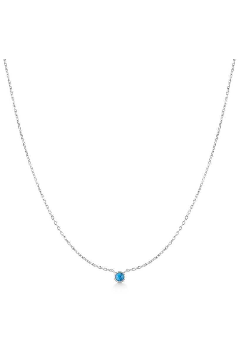 Silver Turq. Solitaire Necklace