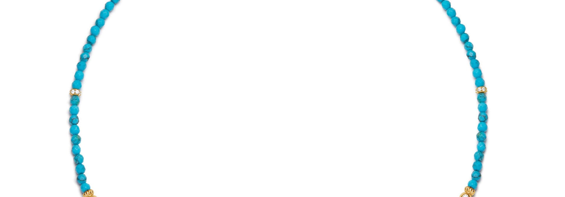 Gold Turq. Beaded Necklace