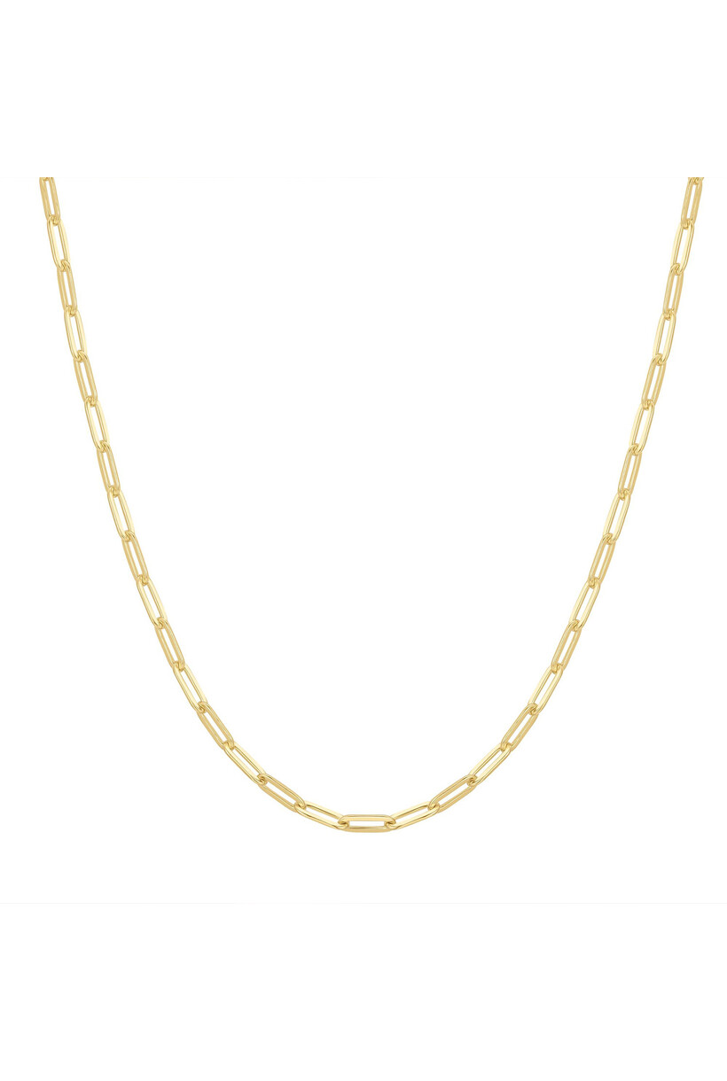 Paperclip schakelketting goudverguld 43 cm