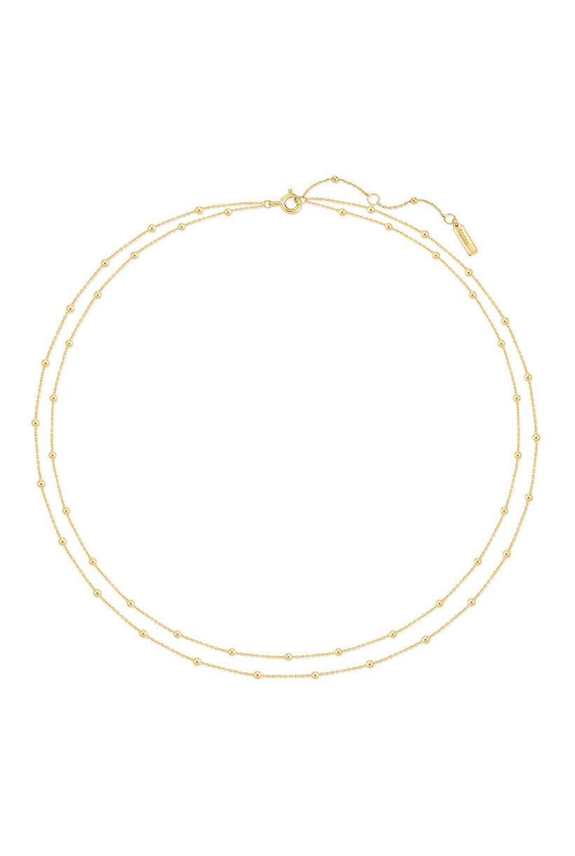 Fijne schakelketting goudverguld 45 cm