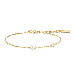 Anker schakelarmband goudverguld 18,5 cm