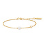 Goudvergulde anker schakelarmband met een schelpparel 18,5 cm