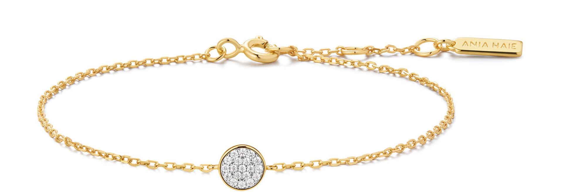 Gold Pavé Disc Bracelet