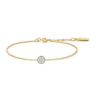 Schijf schakelarmband goudverguld 18,5 cm