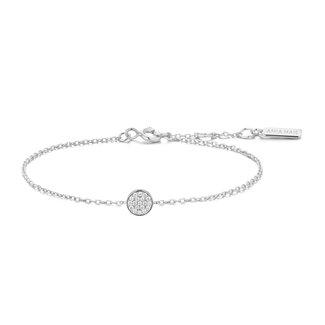 Schijf schakelarmband zilver 18,5 cm