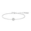 Zilveren schijf schakelarmband met zirkonia steentjes 18,5 cm
