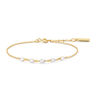 Marquise schakelarmband goudverguld 18,5 cm