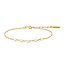 Goudvergulde marquise schakelarmband met zirkonia steentjes 18,5 cm