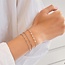 Zilveren marquise schakelarmband met zirkonia steentjes 18,5 cm