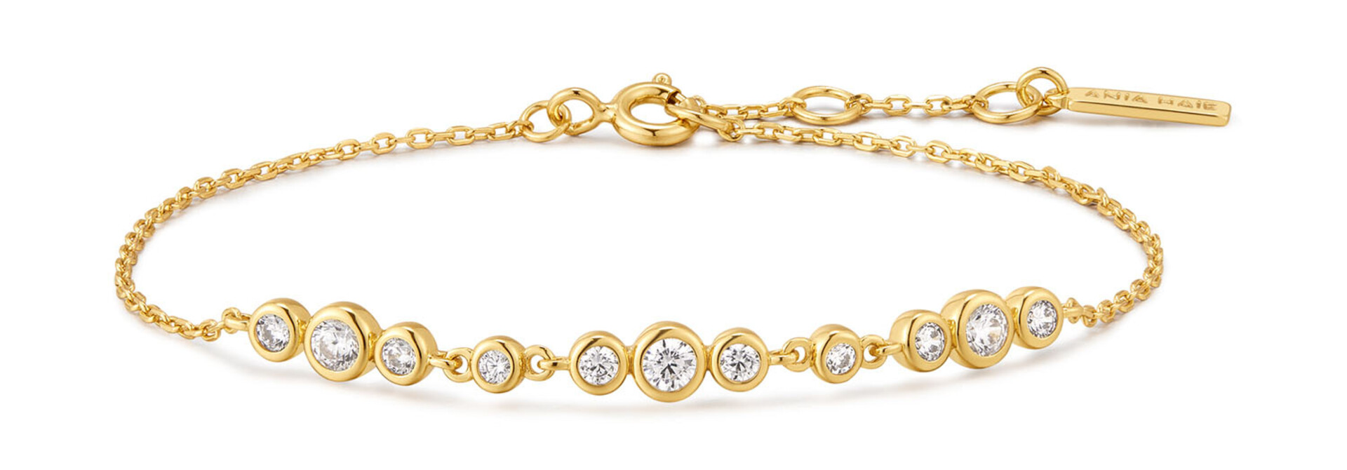 Gold Graduated Trios Bracelet