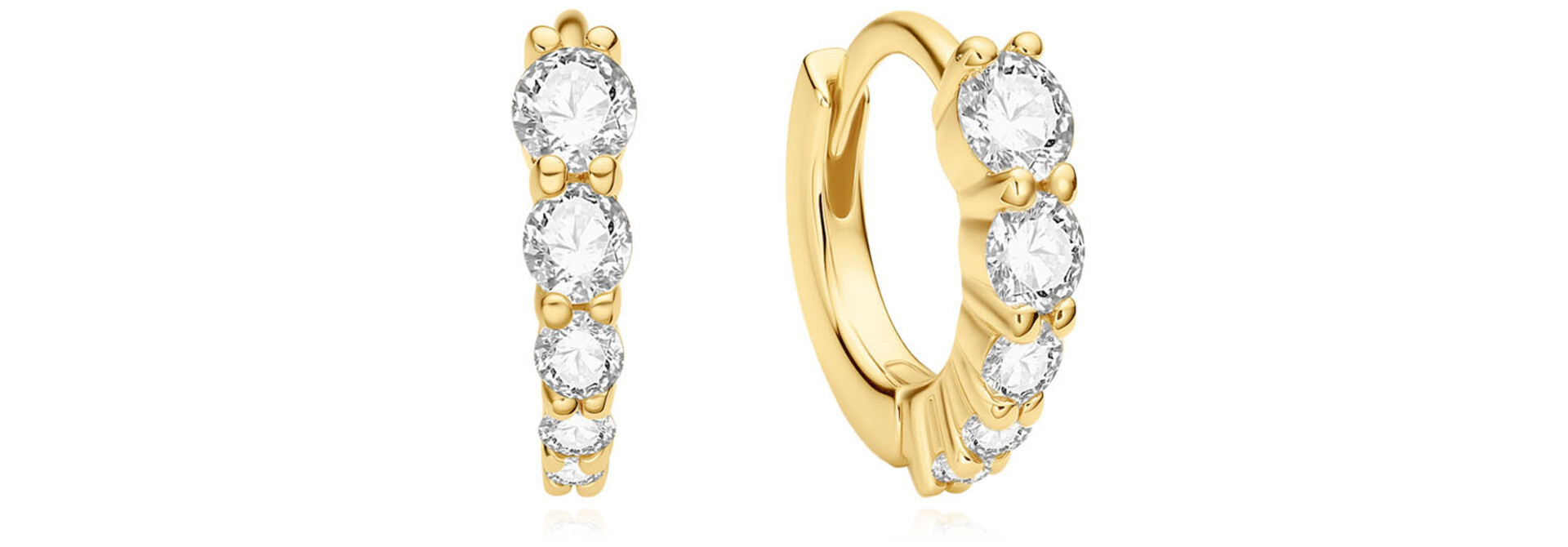 Gold Sparkle Hug. Hoop Earrings