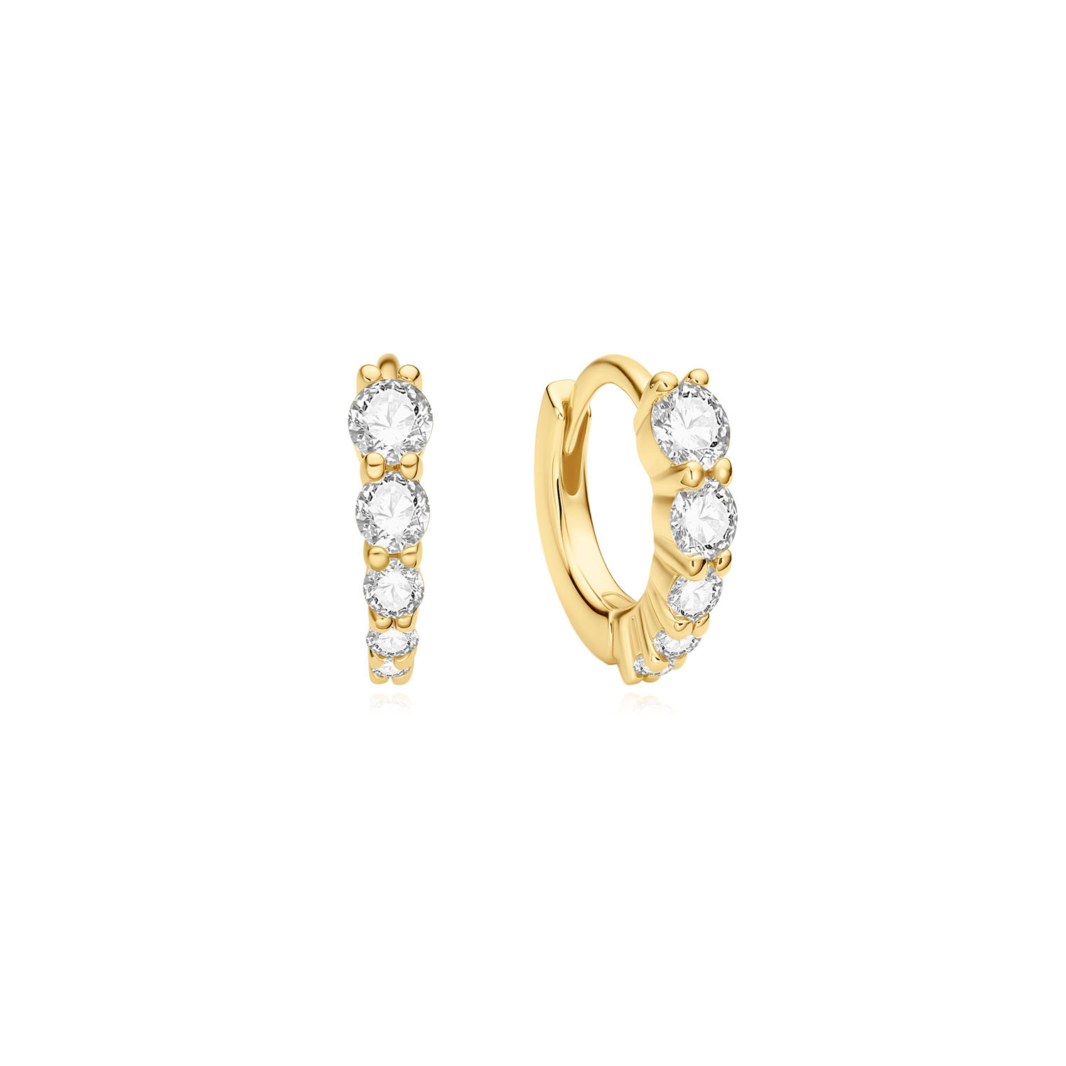 Gold Sparkle Hug. Hoop Earrings-1