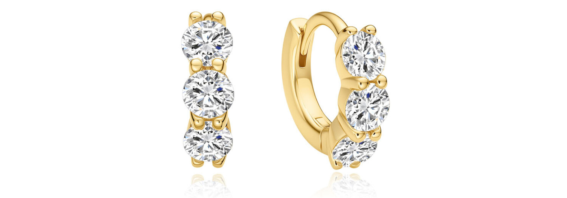 Gold Trio Sparkle Hoop Earring