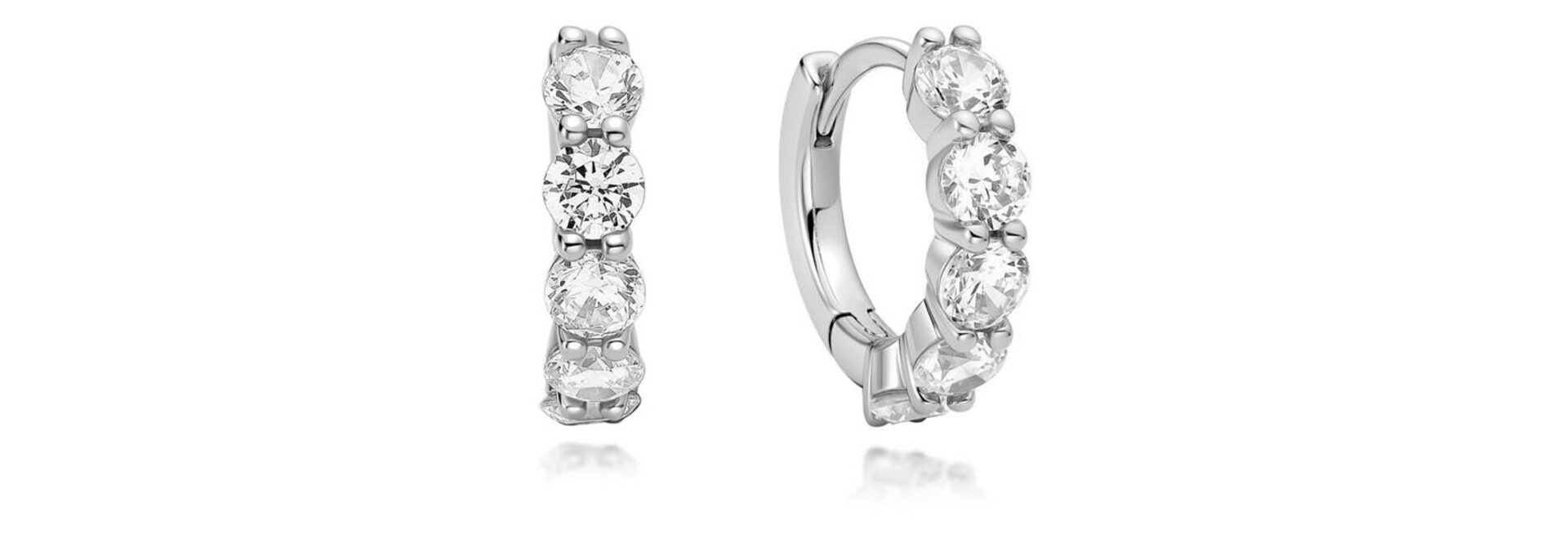 Silver Sparkle Hoop Earrings
