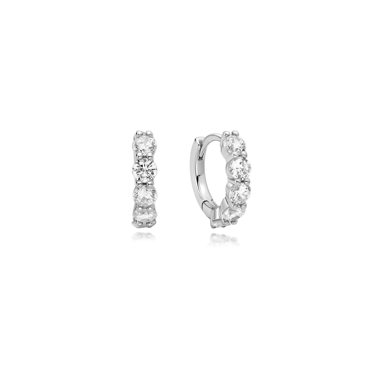 Silver Sparkle Hoop Earrings-1