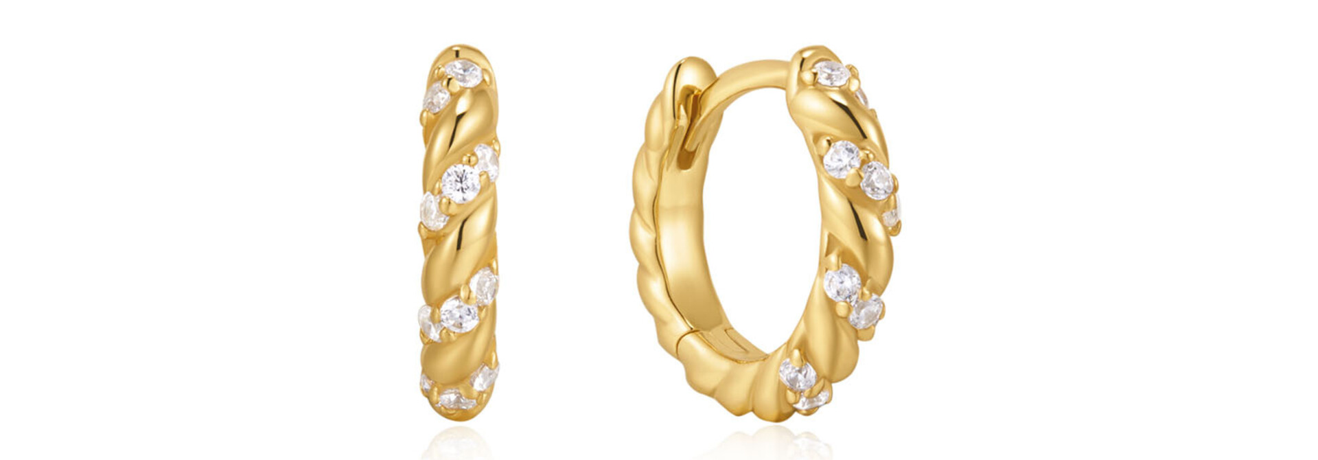 Gold Twisted Hug. Hoop Earrings